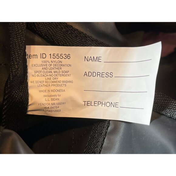 L.L. Bean Black Nylon XXL Duffel Bag W/Adjustable Strap 135L 34"x17"X15" C44 - Picture 8 of 12